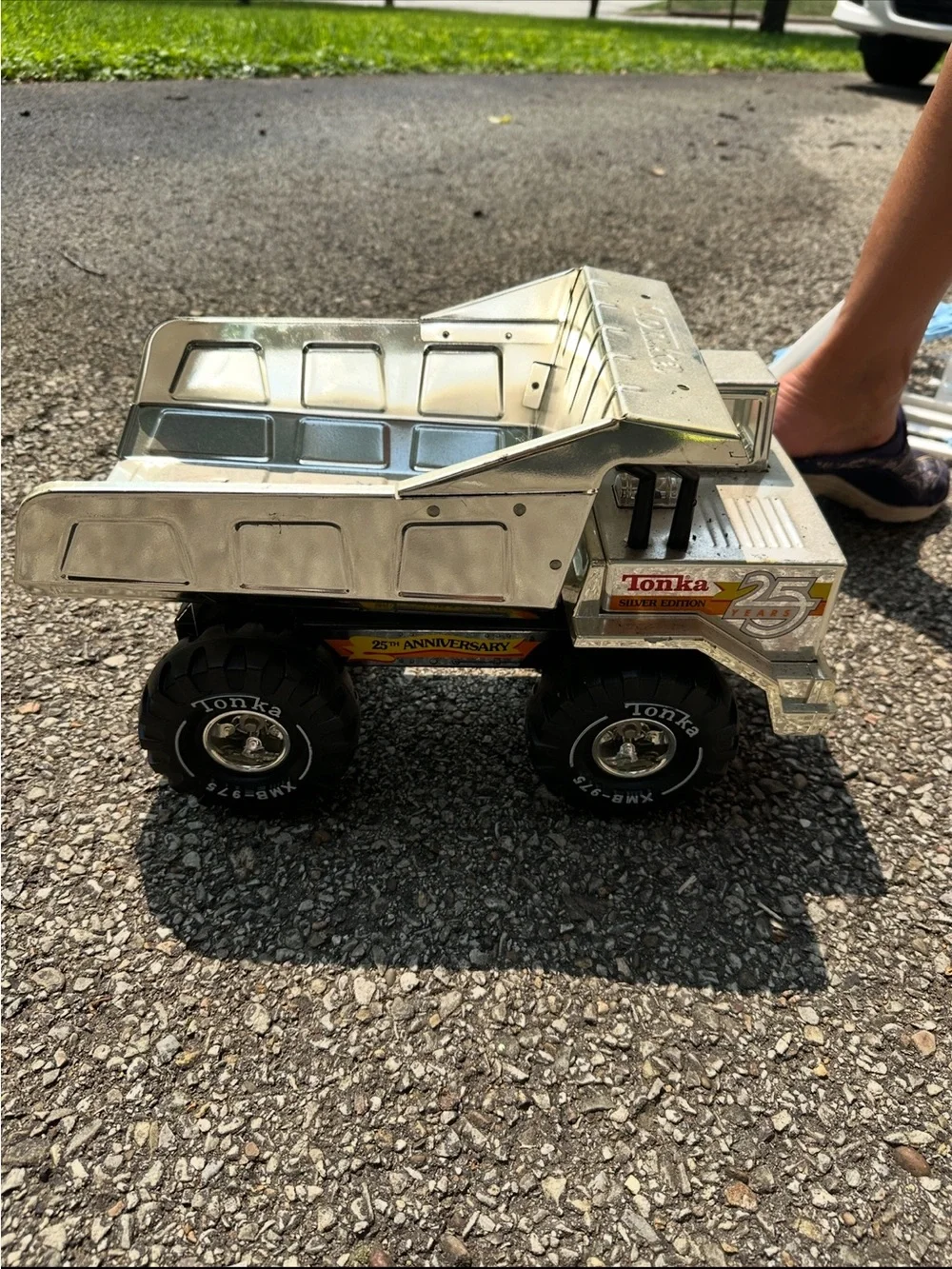 Vintage Tonka 25th Anniversary Silver Edition Dump Truck - Steel